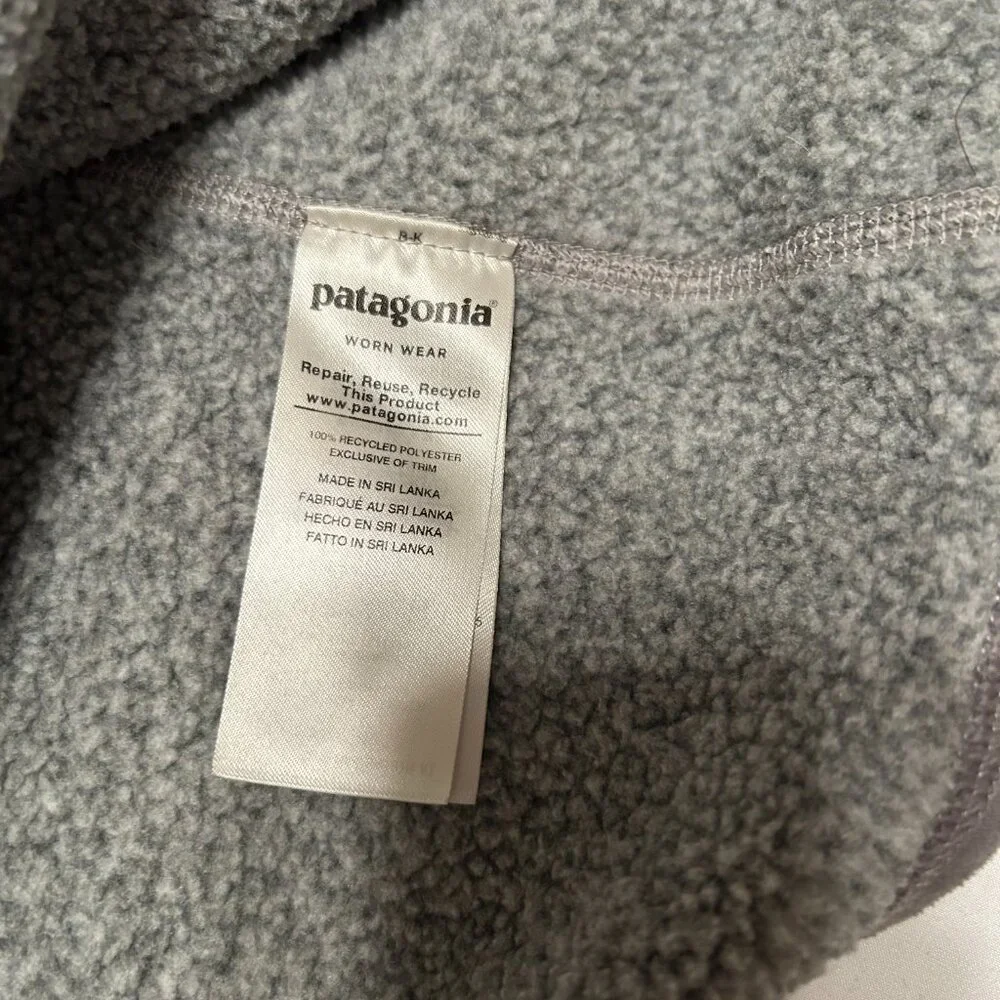 Patagonia Sweater 1/4 Zip Pullover Womens Medium Heather Gray Fleece Knit w Logo - Picture 2 of 12
